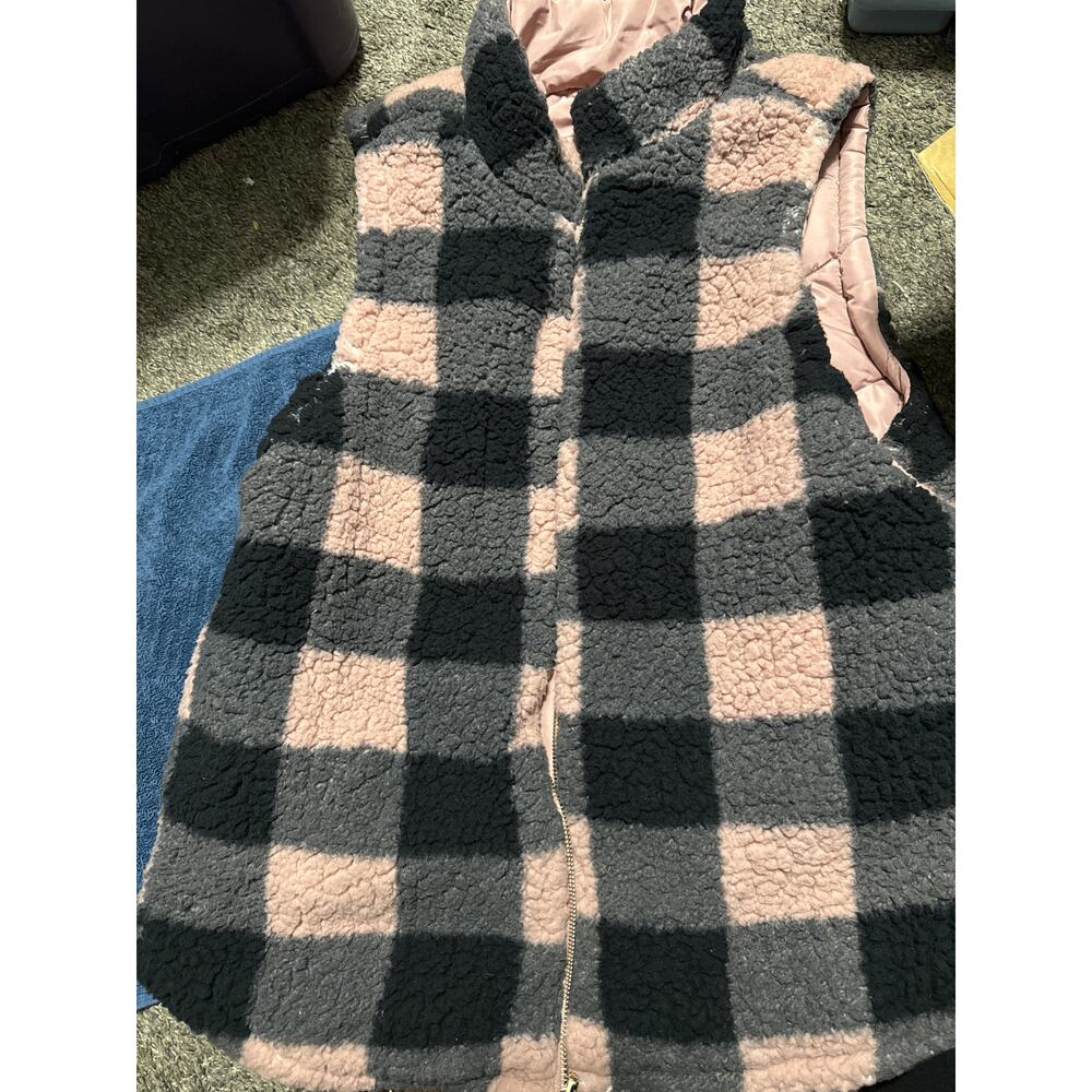 NWT Maurice Womens Puffer Vest Full-Zip Reversible mauve/‎ black Size L